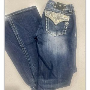 Miss Me Jeans  Size 27 Signature Bootcut with Embroidered, Studded Pockets